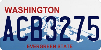 WA license plate ACB3275