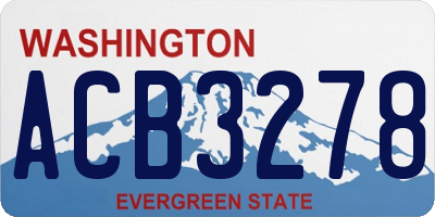 WA license plate ACB3278