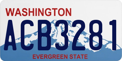 WA license plate ACB3281