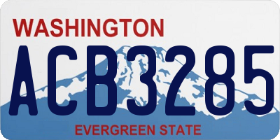 WA license plate ACB3285