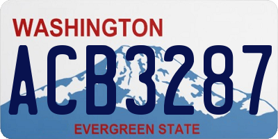 WA license plate ACB3287