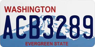WA license plate ACB3289