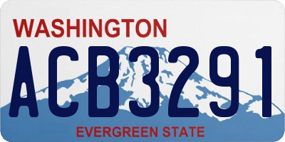 WA license plate ACB3291