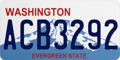 WA license plate ACB3292