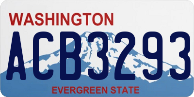 WA license plate ACB3293