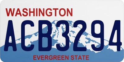 WA license plate ACB3294