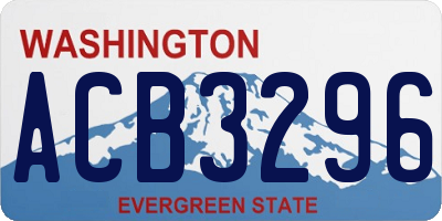 WA license plate ACB3296