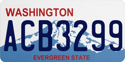 WA license plate ACB3299