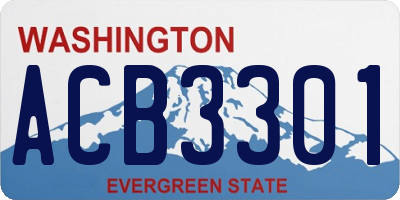 WA license plate ACB3301
