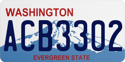 WA license plate ACB3302