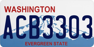 WA license plate ACB3303