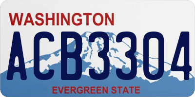 WA license plate ACB3304