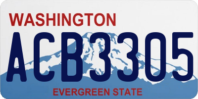 WA license plate ACB3305