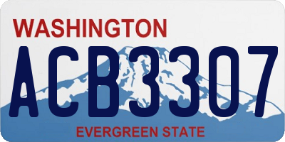 WA license plate ACB3307