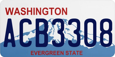 WA license plate ACB3308
