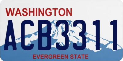 WA license plate ACB3311