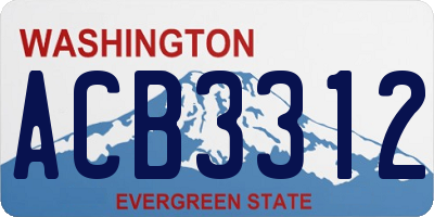 WA license plate ACB3312