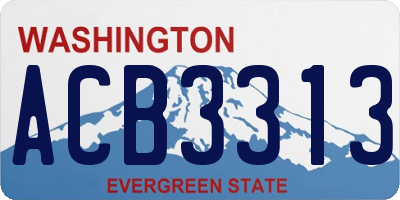 WA license plate ACB3313