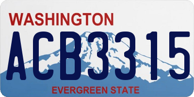 WA license plate ACB3315