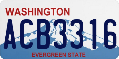 WA license plate ACB3316