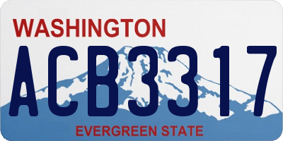 WA license plate ACB3317