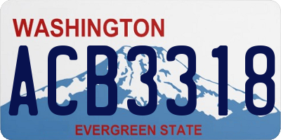WA license plate ACB3318