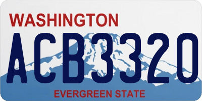 WA license plate ACB3320