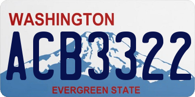 WA license plate ACB3322