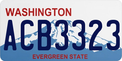 WA license plate ACB3323