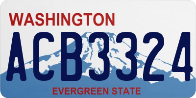 WA license plate ACB3324