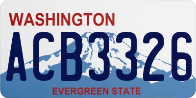 WA license plate ACB3326
