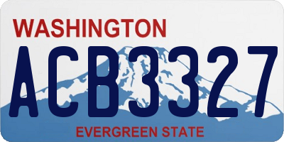 WA license plate ACB3327