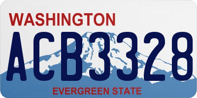 WA license plate ACB3328