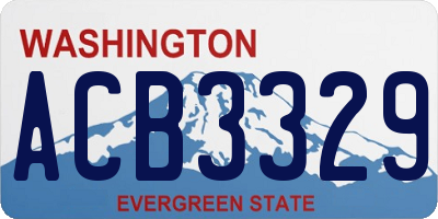 WA license plate ACB3329