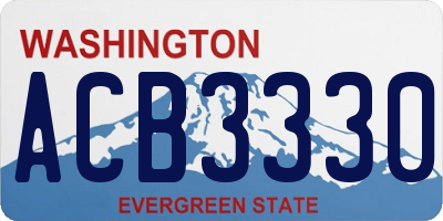 WA license plate ACB3330