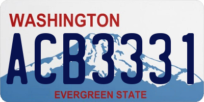 WA license plate ACB3331