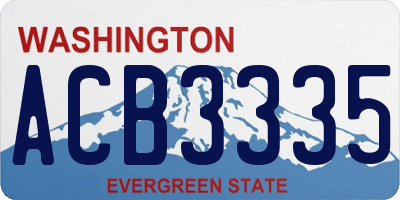 WA license plate ACB3335