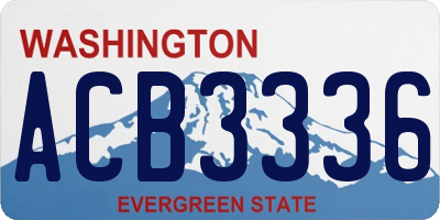 WA license plate ACB3336
