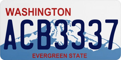 WA license plate ACB3337