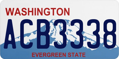 WA license plate ACB3338