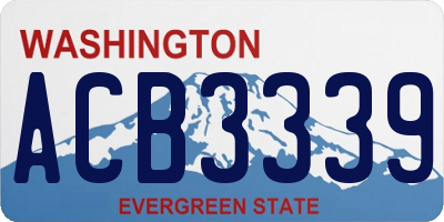 WA license plate ACB3339