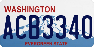 WA license plate ACB3340