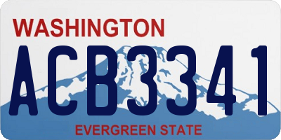 WA license plate ACB3341