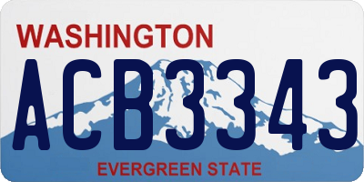 WA license plate ACB3343
