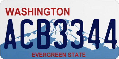 WA license plate ACB3344