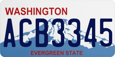 WA license plate ACB3345