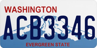 WA license plate ACB3346
