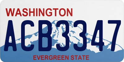 WA license plate ACB3347