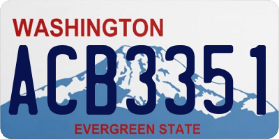 WA license plate ACB3351