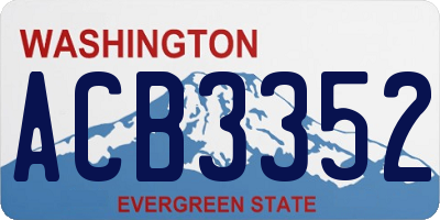 WA license plate ACB3352